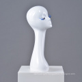 Wholesale white fiberglass custom long neck hat display  fiber glass female beautiful eyelash mannequin head without hair